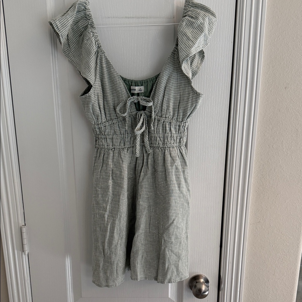 Hollister Kids Green Checkered Dress